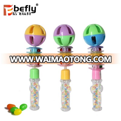 Plastic shaking noise rattle toy with candy